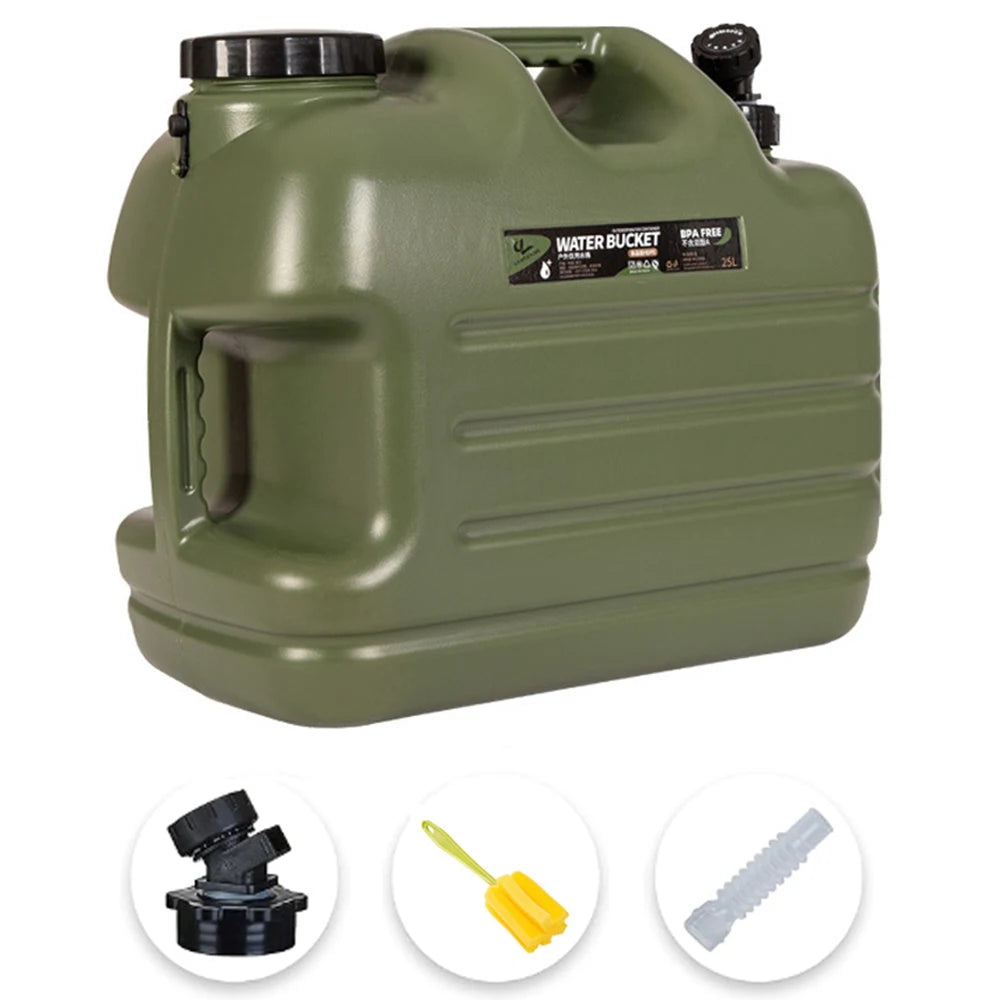 10L/12L/18L/25L Large Military Green Water Tank Carrier Container with Spigot for Camping Outdoors