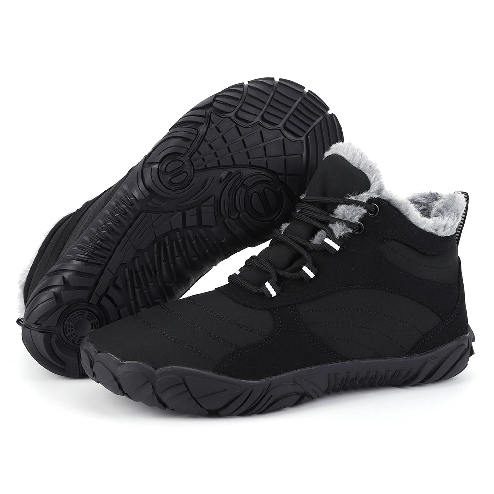 Winter Plush Boots Barefoot Non Slip Outdoor Trekking Shoes Waterproof  Wide Toe Box
