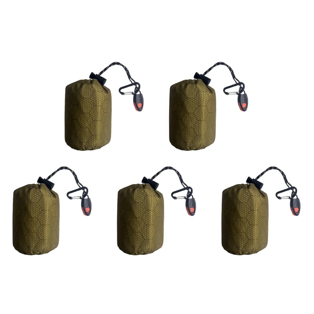 2-5PCS Waterproof Thermal Emergency Sleeping Bag Bivy Sack Survival Blanket Windproof Hiking Outdoor