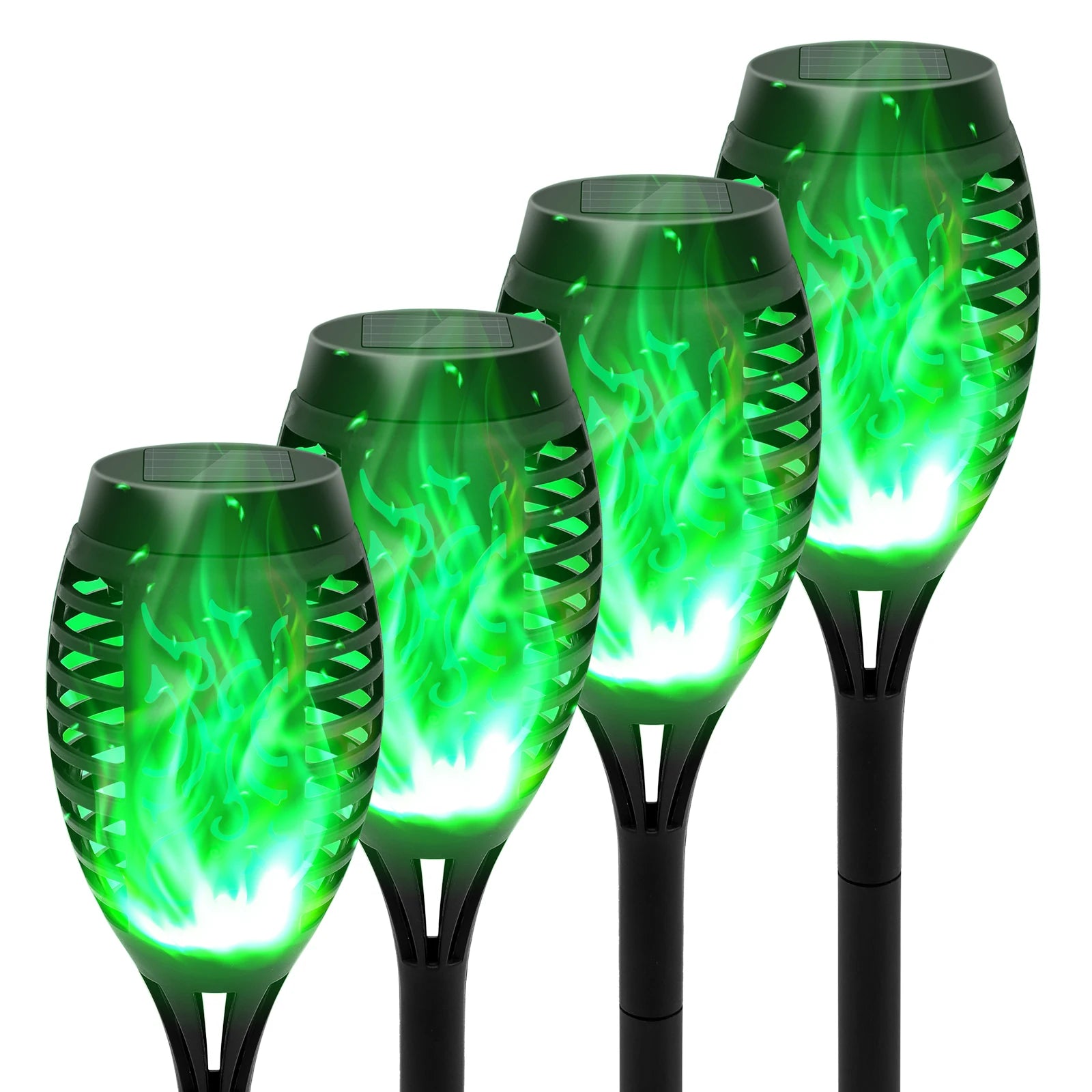 Solar Flame Torch Light LED Flickering For Lawn Path 4/6/8/12Pcs