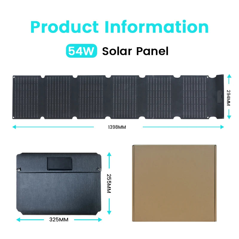 Portable Solar Panel Folding Bag USB Type-C Camping Power Bank ﻿