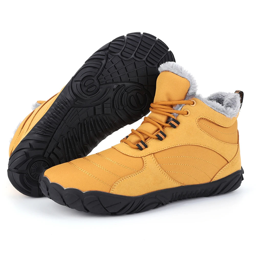 Winter Plush Boots Barefoot Non Slip Outdoor Trekking Shoes Waterproof  Wide Toe Box