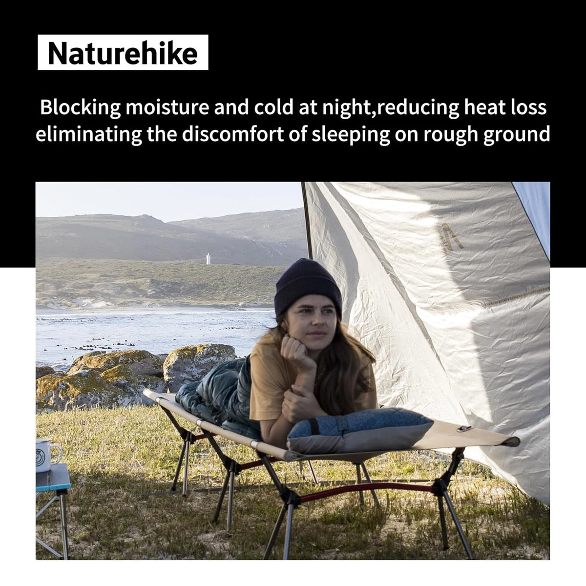Folding Camping Cot Portable Height Adjustable Ultralight Backpacking Cot Tent Travel Outdoor Camp Single Bed