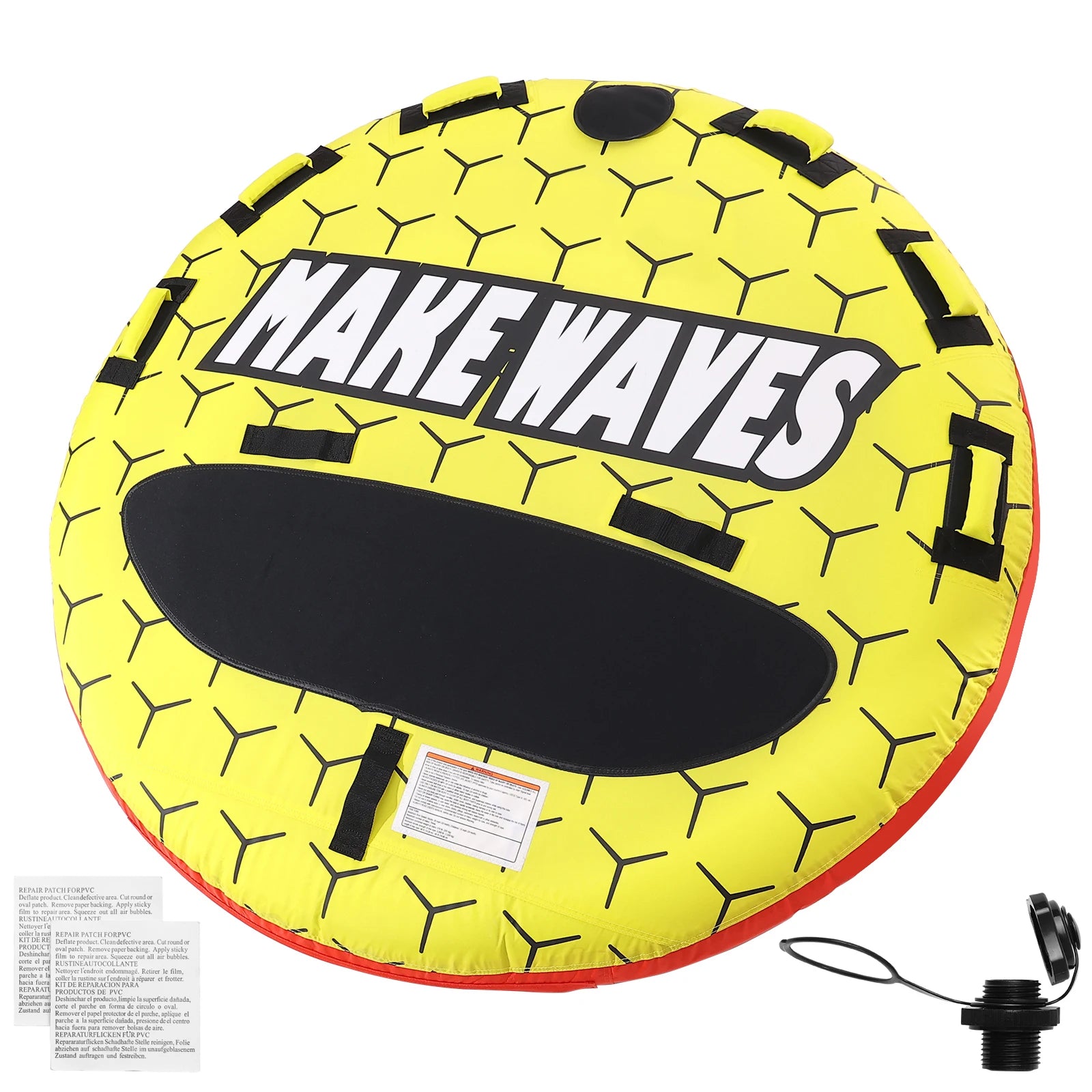 Towable Tube for Boating 1-3 People Inflatable Boat 63" Round Water Sport Towable Tube for Boat