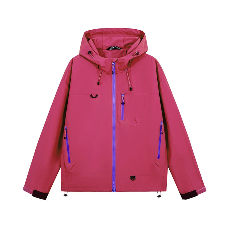 Unisex Hiking Jacket Waterproof Windbreaker Outdoor Hooded Fishing Camping
