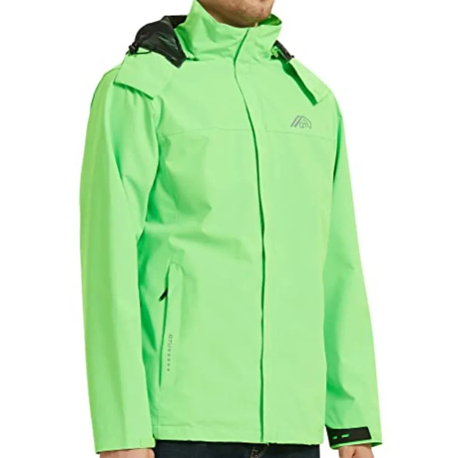 Men's Lightweight Waterproof Hooded Rain Jacket Outdoor Raincoat Shell Jacket for Hiking