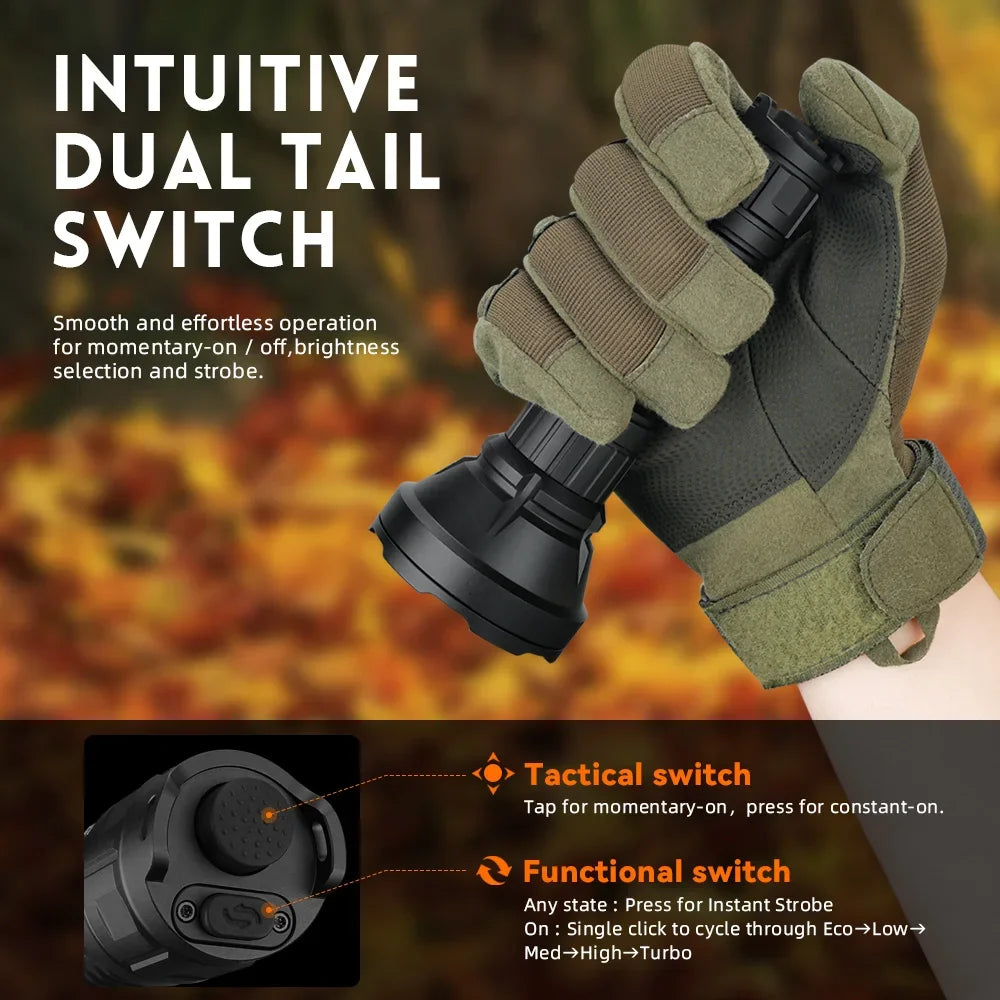 SF26 2000lm LED 6000K Tactical Flashlight Type-C Rechargeable Powerful Torch