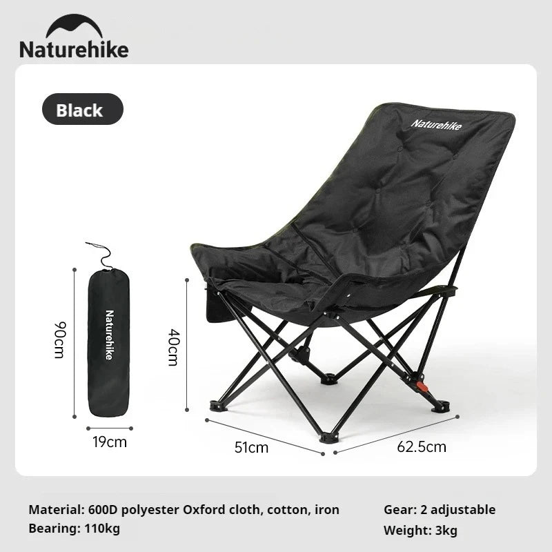 Sea Star Recliner Outdoor Folding High Back Moon Chair 2-Position Adjustable Portable Camping Chair