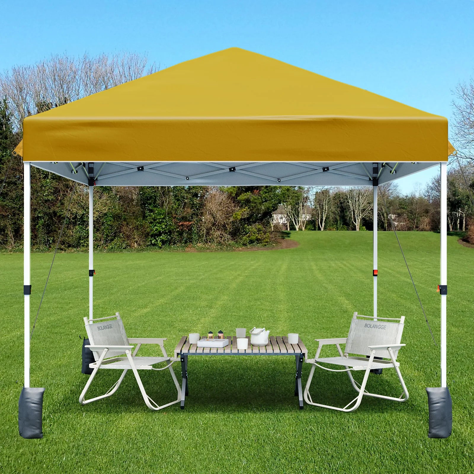 10x10ft Center Locking Canopy, Portable Outdoor Tent, Height Adjustable