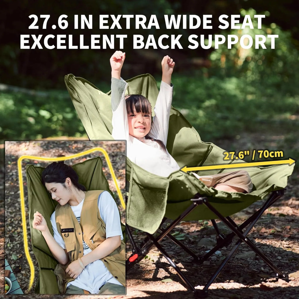 High Back Moon Chair Camping Outdoor Fishing Folding Adjustable Lounge Chair Portable Picnic