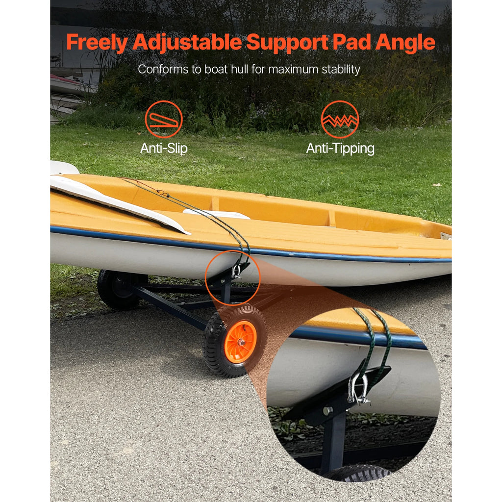 420lbs Boat Trailer Dolly Carbon Steel Kayak Mover with 15.7in Pneumatic Tires