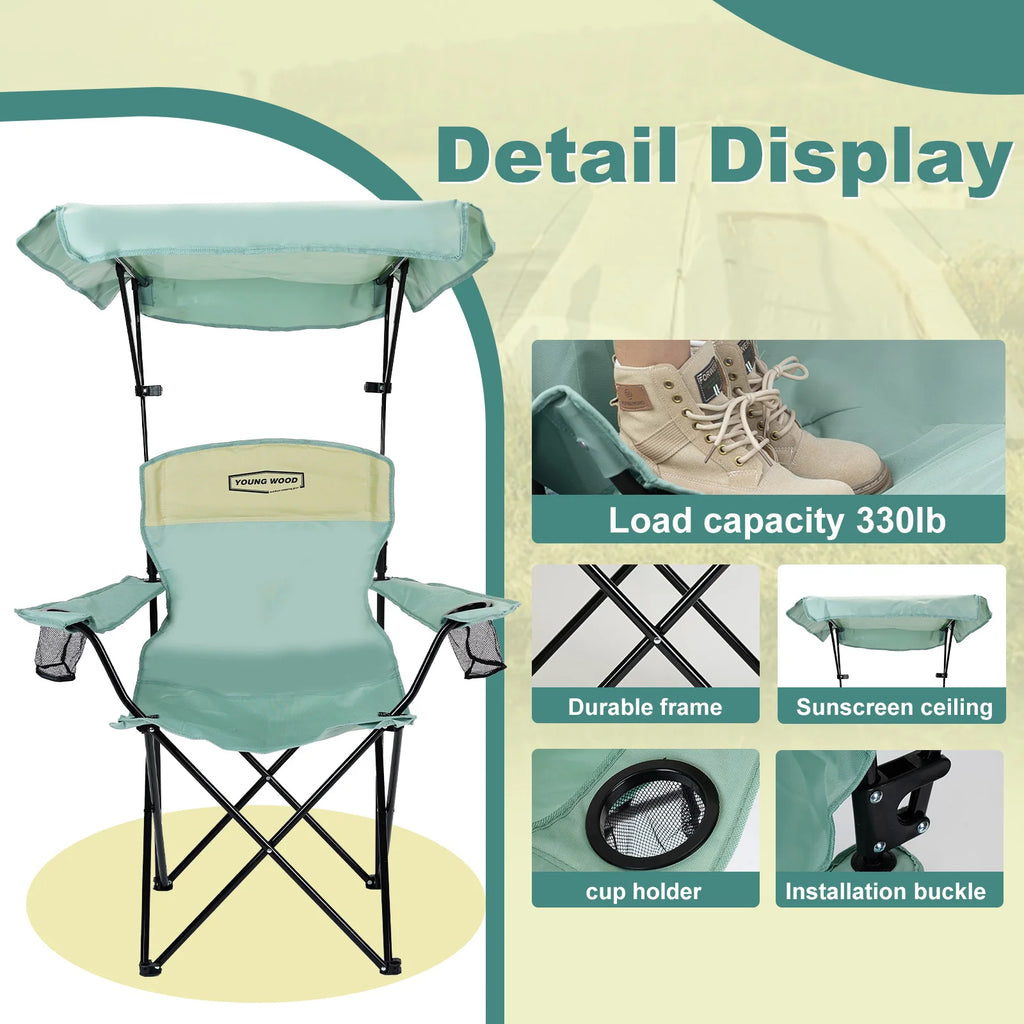 Outdoor Furniture Portable Folding Camping Chair With Armrests Lightweight Travel Chair