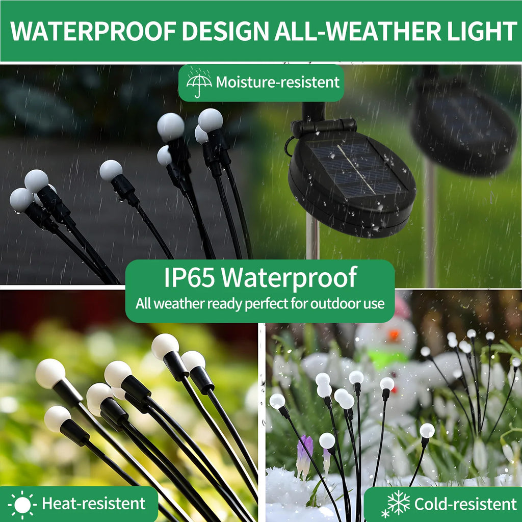 8-Head Solar Firefly Lights Outdoor Garden LED Waterproof