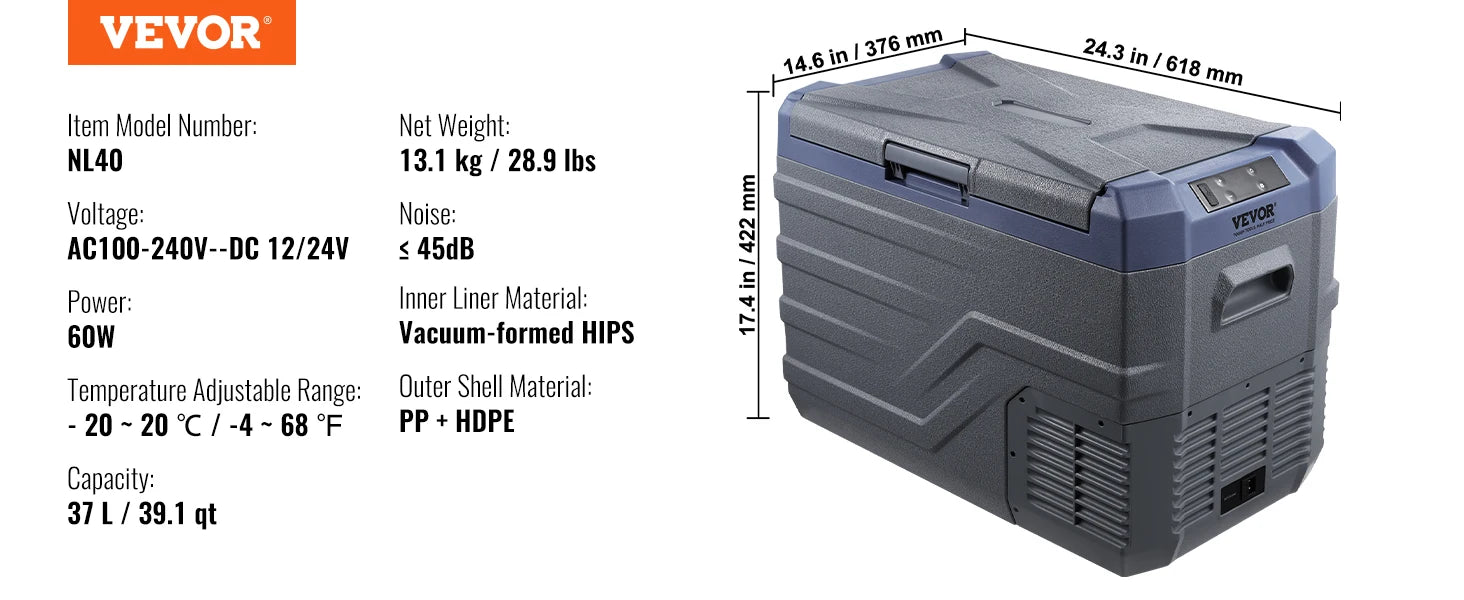 8L to 75L Car Refrigerator Fridge Portable Icebox Single & Dual Zone Temp Adjustable for Outdoor Camping RV