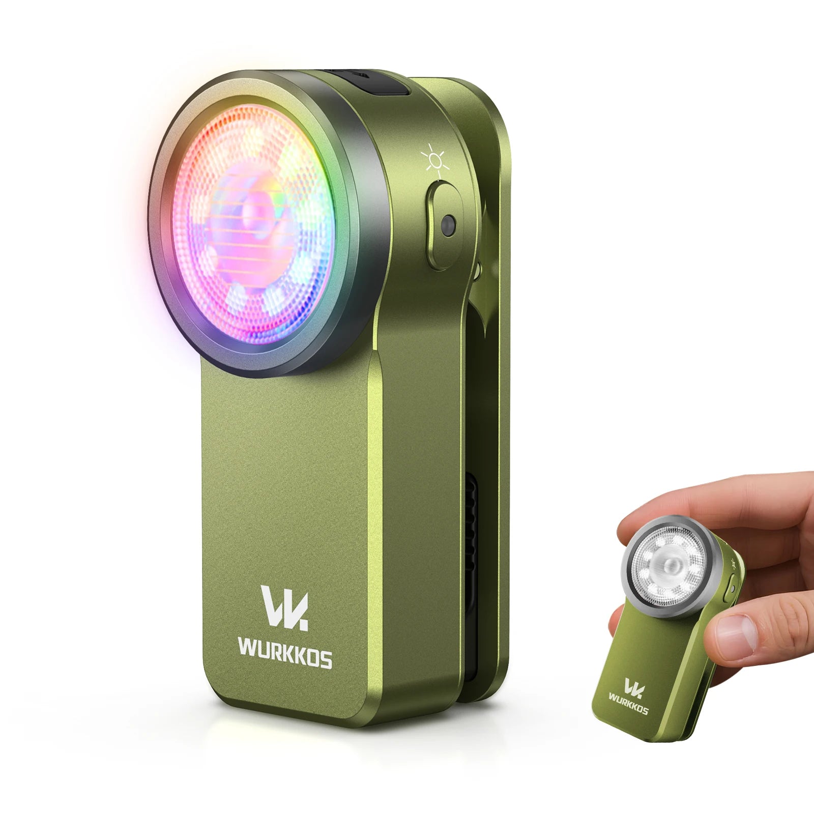 HD03 680LM Mini Clip Flashlight Rechargeable with Colorful Light  for Outdoors