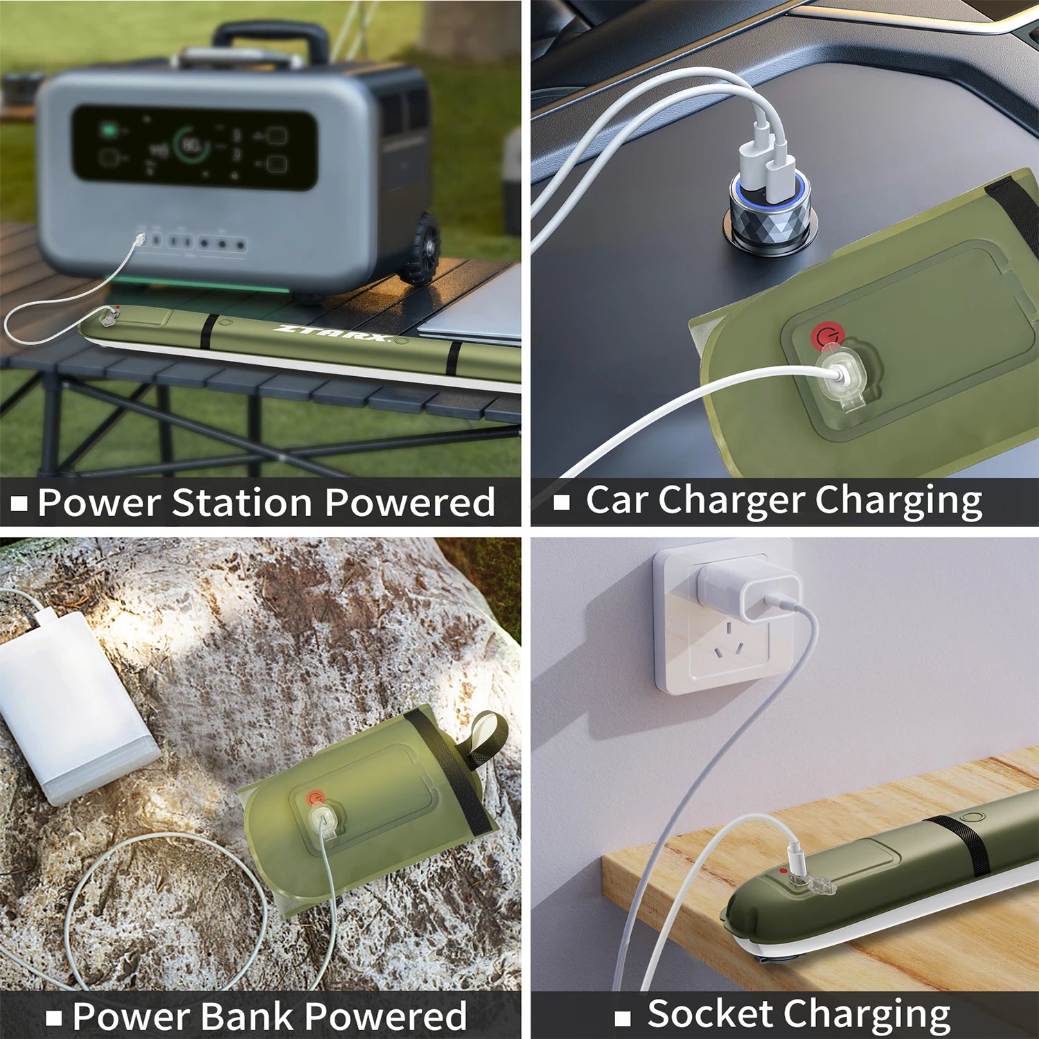 Rechargeable Portable Camping Strong Light Waterproof 2000 mAh Tent Lamp Spotlight Outdoor Lighting