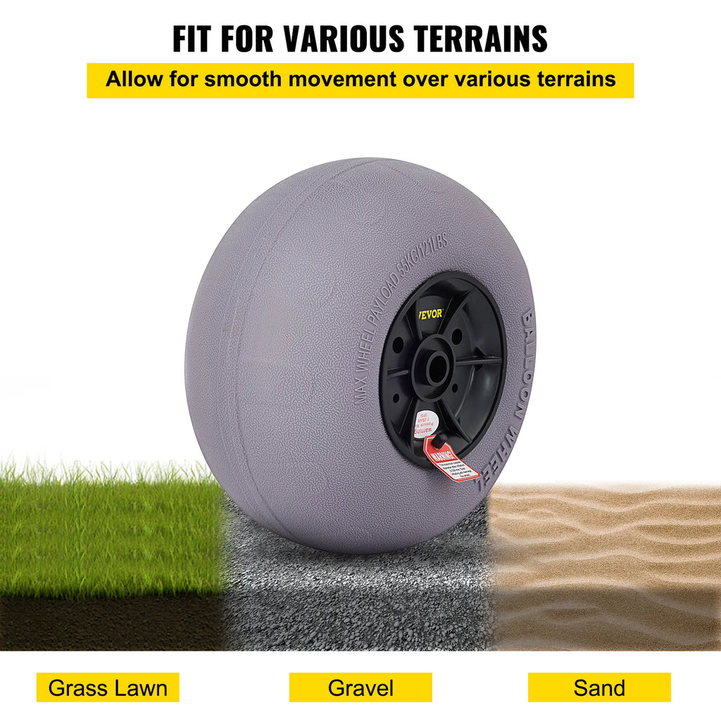 Beach Balloon Wheels 13" Replacement Sand Tires TPU Cart Tires for Kayak Dolly Canoe