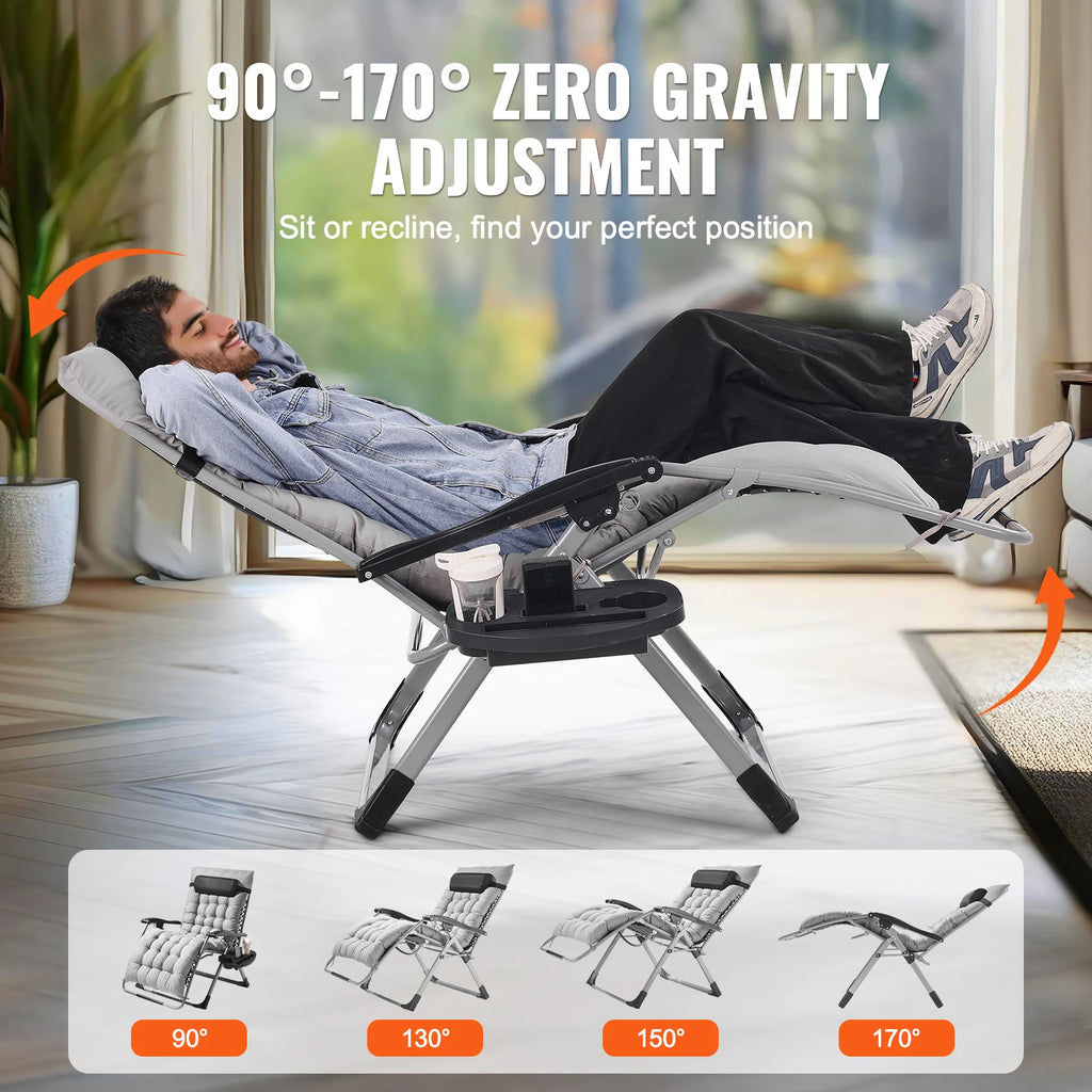 Recliner Chair Zero Gravity Adjustable with Cushion Footrest