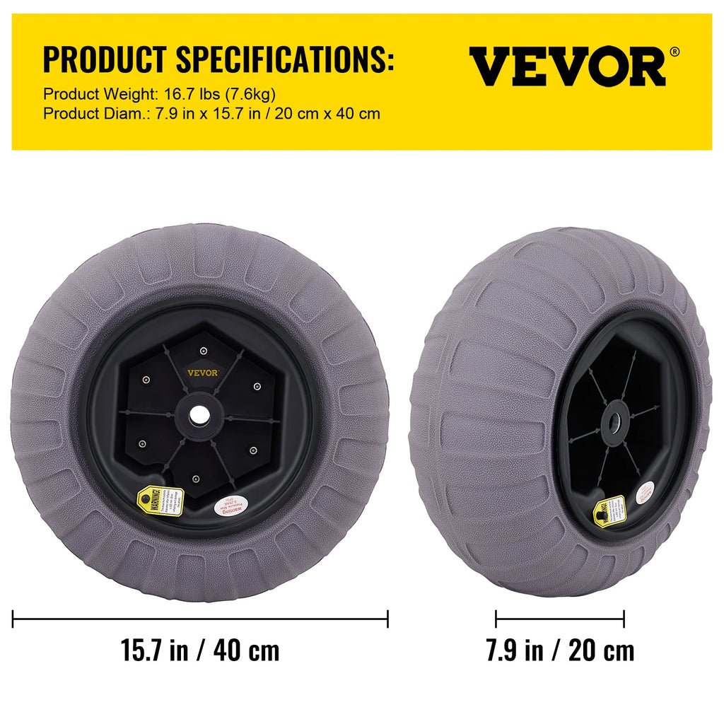Beach Balloon Wheels 13" Replacement Sand Tires TPU Cart Tires for Kayak Dolly Canoe