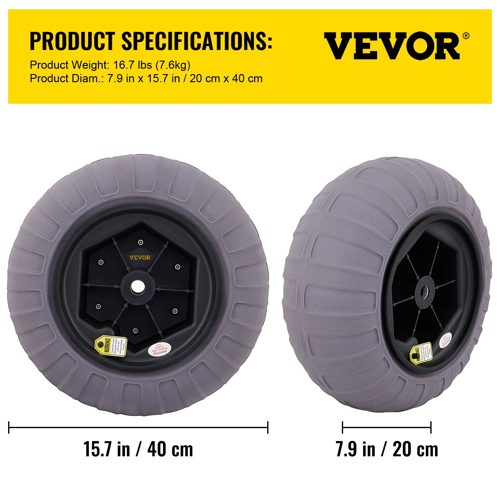 Beach Balloon Wheels 13" Replacement Sand Tires TPU Cart Tires for Kayak Dolly Canoe