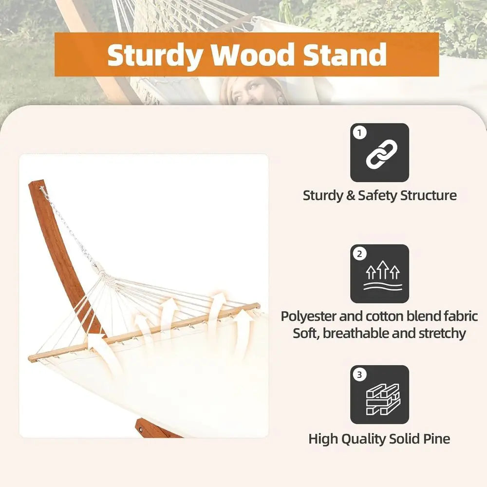 Hammock with Stand, Heavy Duty Hammock Stand, 2 Person Heavy Large Hammock Patio, Balcony