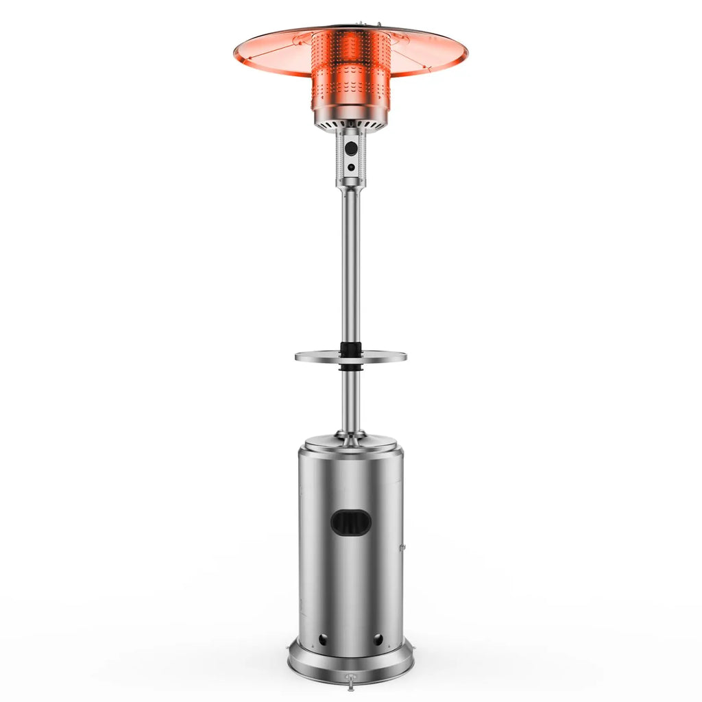48000 BTU Propane Patio Heater Wind-Resistant Outdoor Heater With Triple Safety Protection Removable Wheels & Round Cover