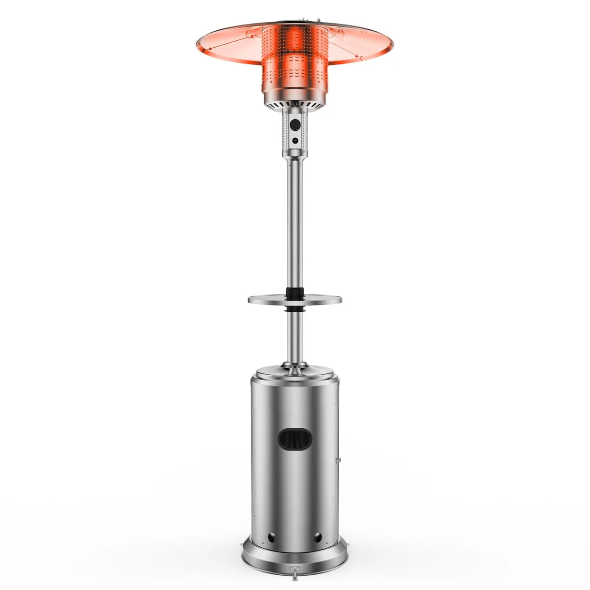 48000 BTU Propane Patio Heater Wind-Resistant Outdoor Heater With Triple Safety Protection Removable Wheels & Round Cover