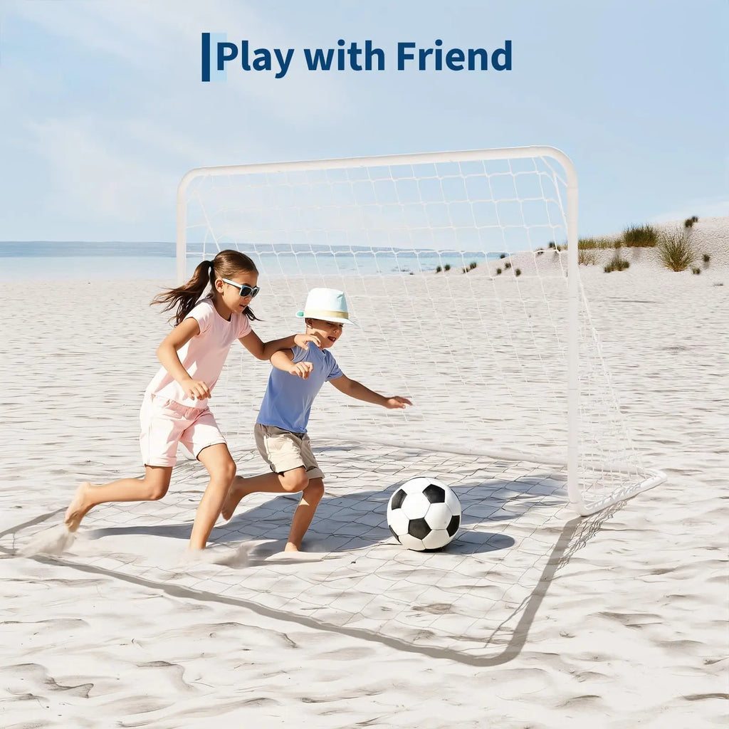 6x4ft Portable Soccer Goal Foldable Heavy Duty Steel Frame Pop-Up Training With Carry Bag