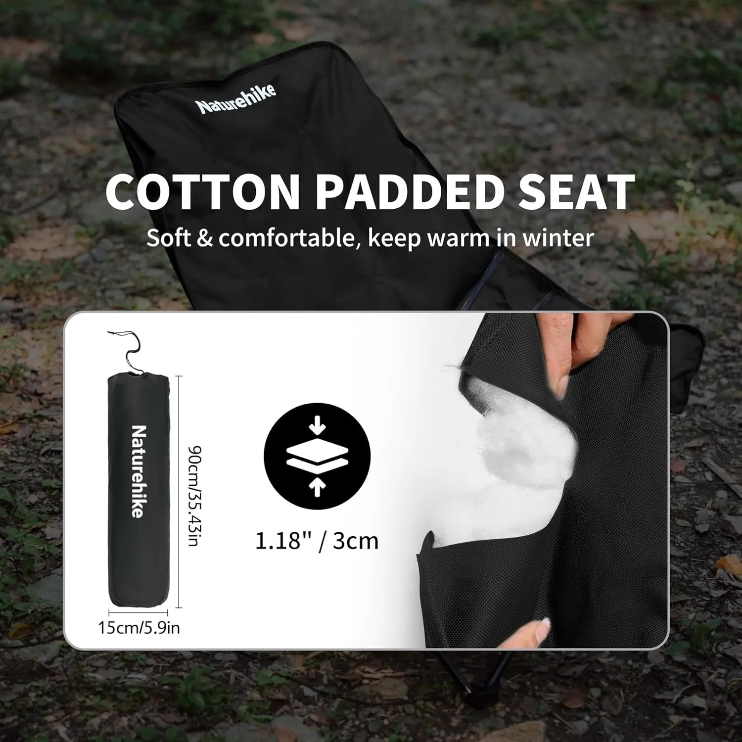 Sea Star Recliner Outdoor Folding High Back Moon Chair 2-Position Adjustable Portable Camping Chair
