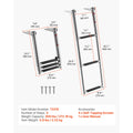 3/4 Steps Boat Ladder Stainless Steel 600/900 lbs Telescoping Folding Swim Deck