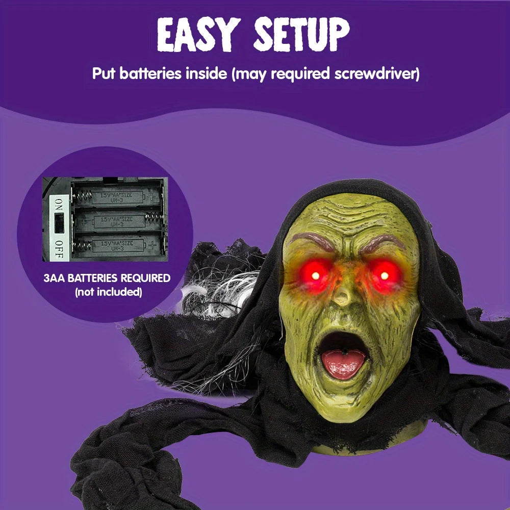 Outside Zombie Groundbreaker Halloween Decoration with Sound and Flashing Eyes Scary Groundbreaker for Yard Lawn Graveyard