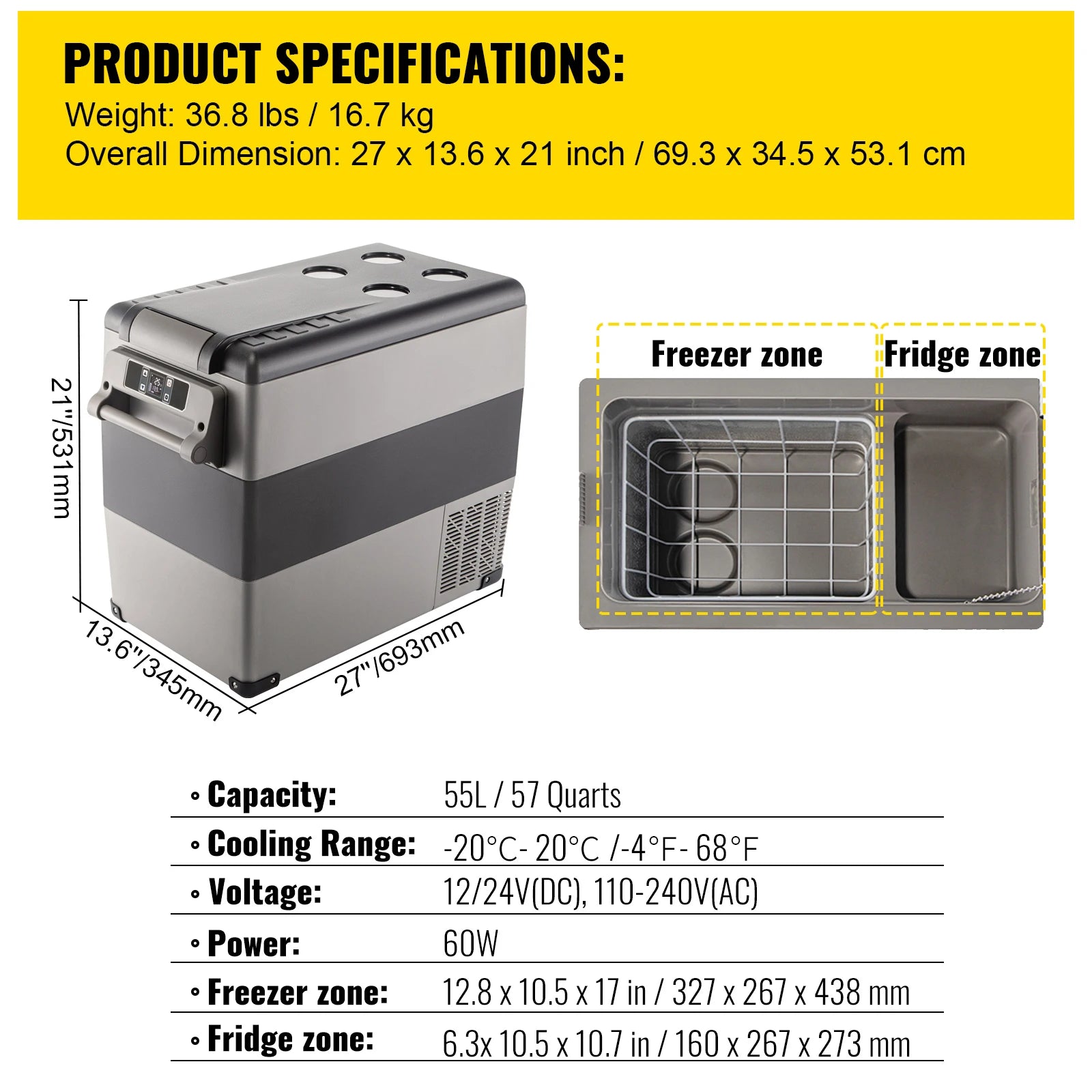 20L 22L 35L 45L 55L Car Refrigerator Mini Portable Cooler DC 110- Ice Box for Camping