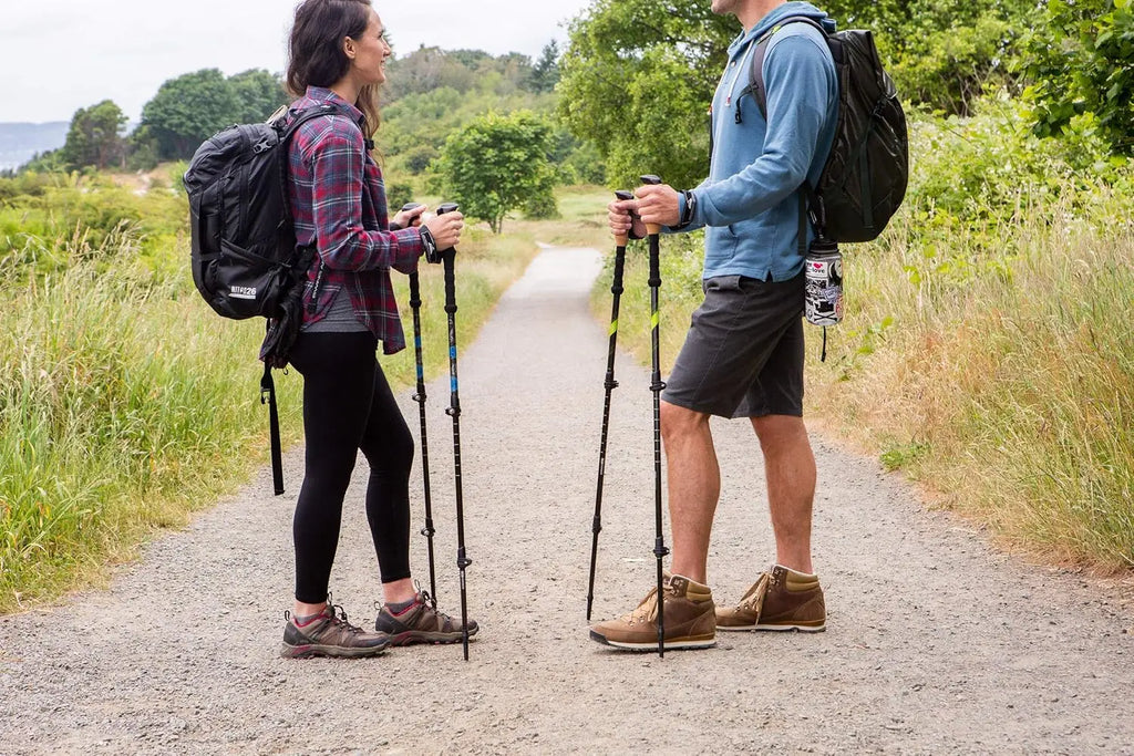 Trekking Poles - Carbon Fiber Walking or Hiking Sticks with Quick Adjustable Locks