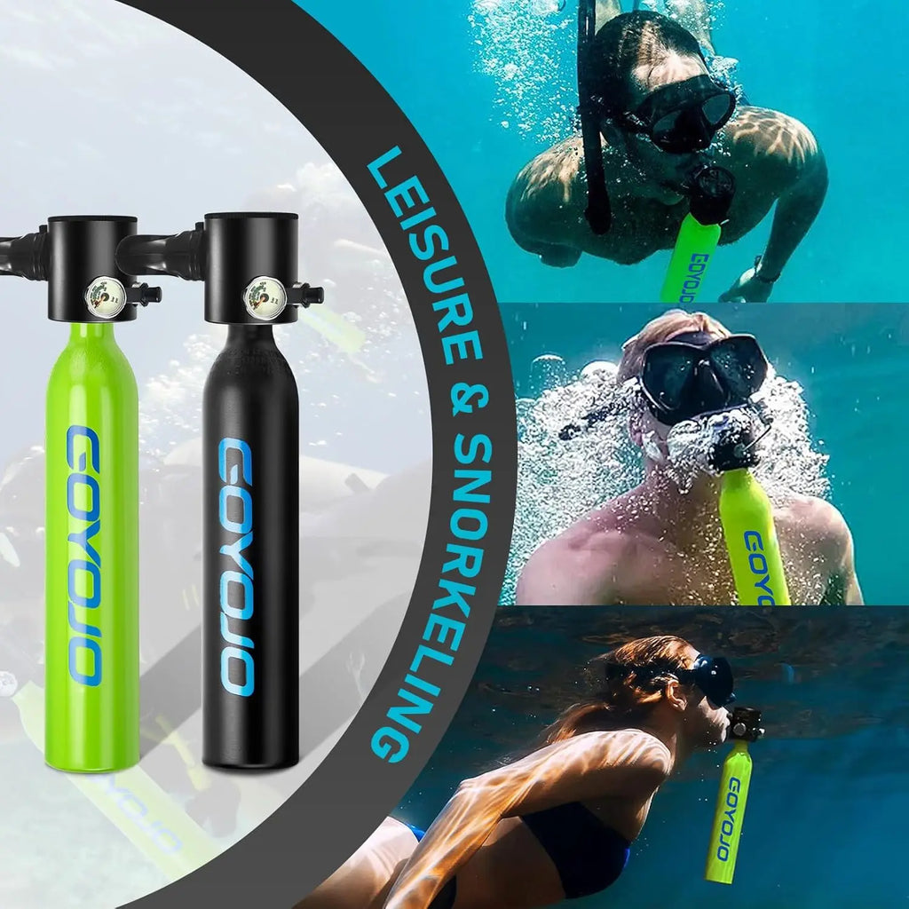 Mini Scuba Tank with Pump, 0.5L Portable Lung Tank Kits  Reusable Scuba Diving Kit