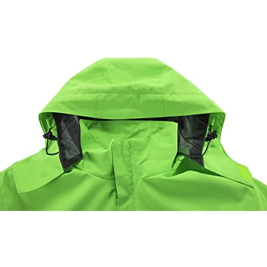 Men's Lightweight Waterproof Hooded Rain Jacket Outdoor Raincoat Shell Jacket for Hiking