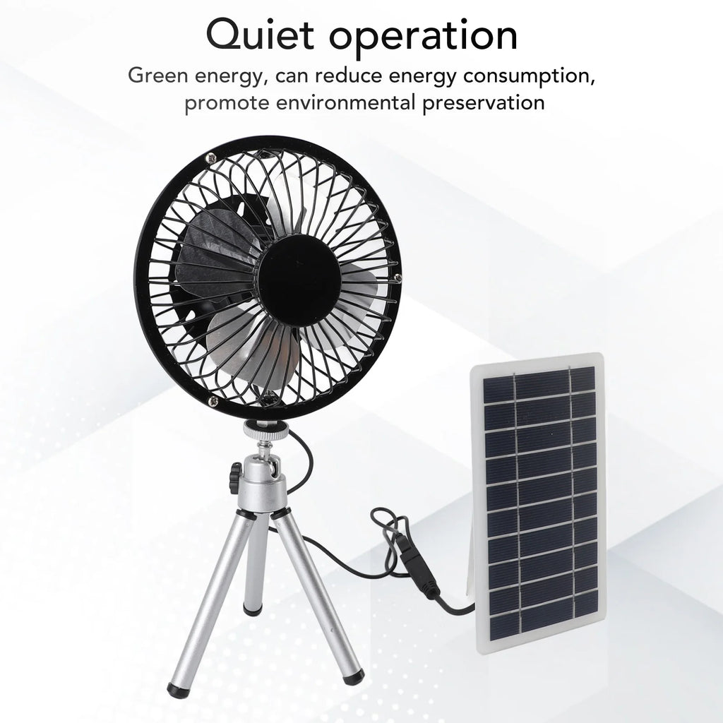 Solar Panel Powered Fan Quiet Portable Solar
