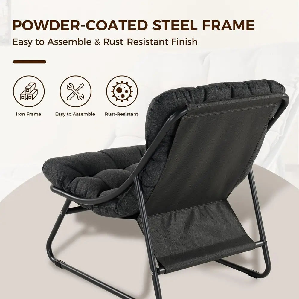 Outdoor Chair with Ottoman, Comfy Lounge Chair with foot Rest