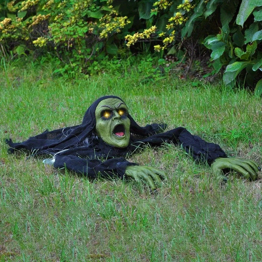 Outside Zombie Groundbreaker Halloween Decoration with Sound and Flashing Eyes Scary Groundbreaker for Yard Lawn Graveyard