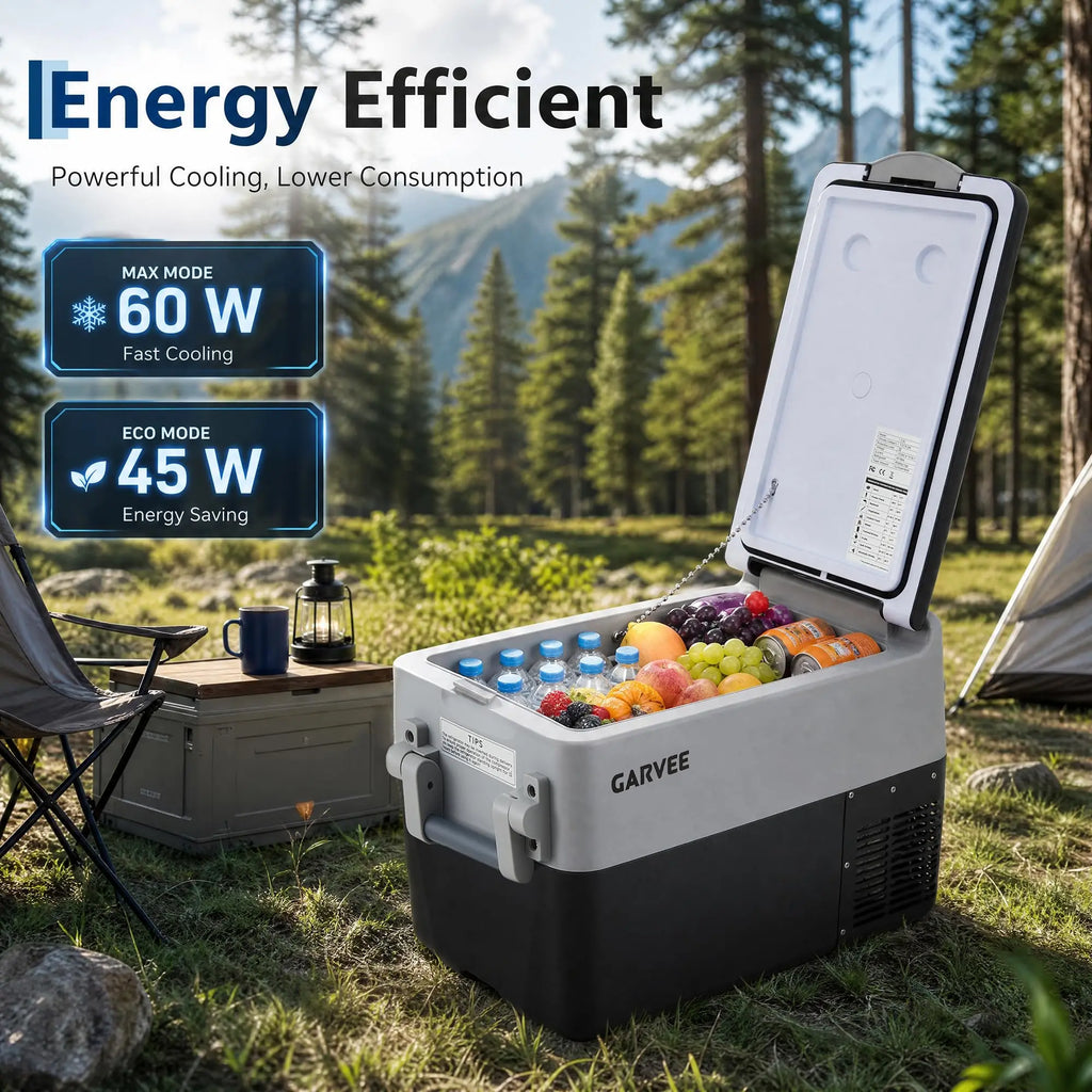 Portable Car Refrigerator 53QT Dual Zone 12V Fridge Freezer With App Control 12/24V DC And 110-240V AC Camping Fishing