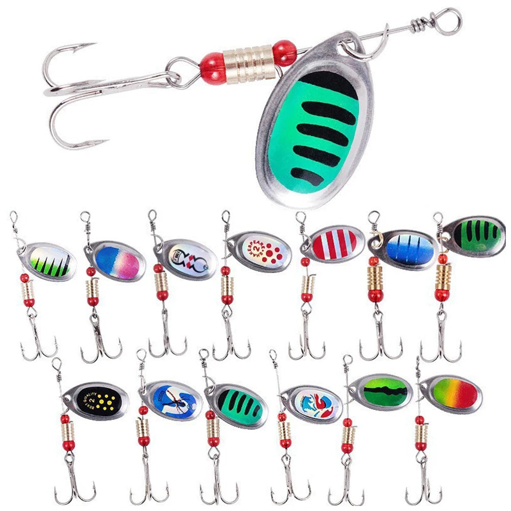 30pcs Metal Spoon Spinner Fishing Lure Spoonbait Crankbaits Wobblers for Bass Pike