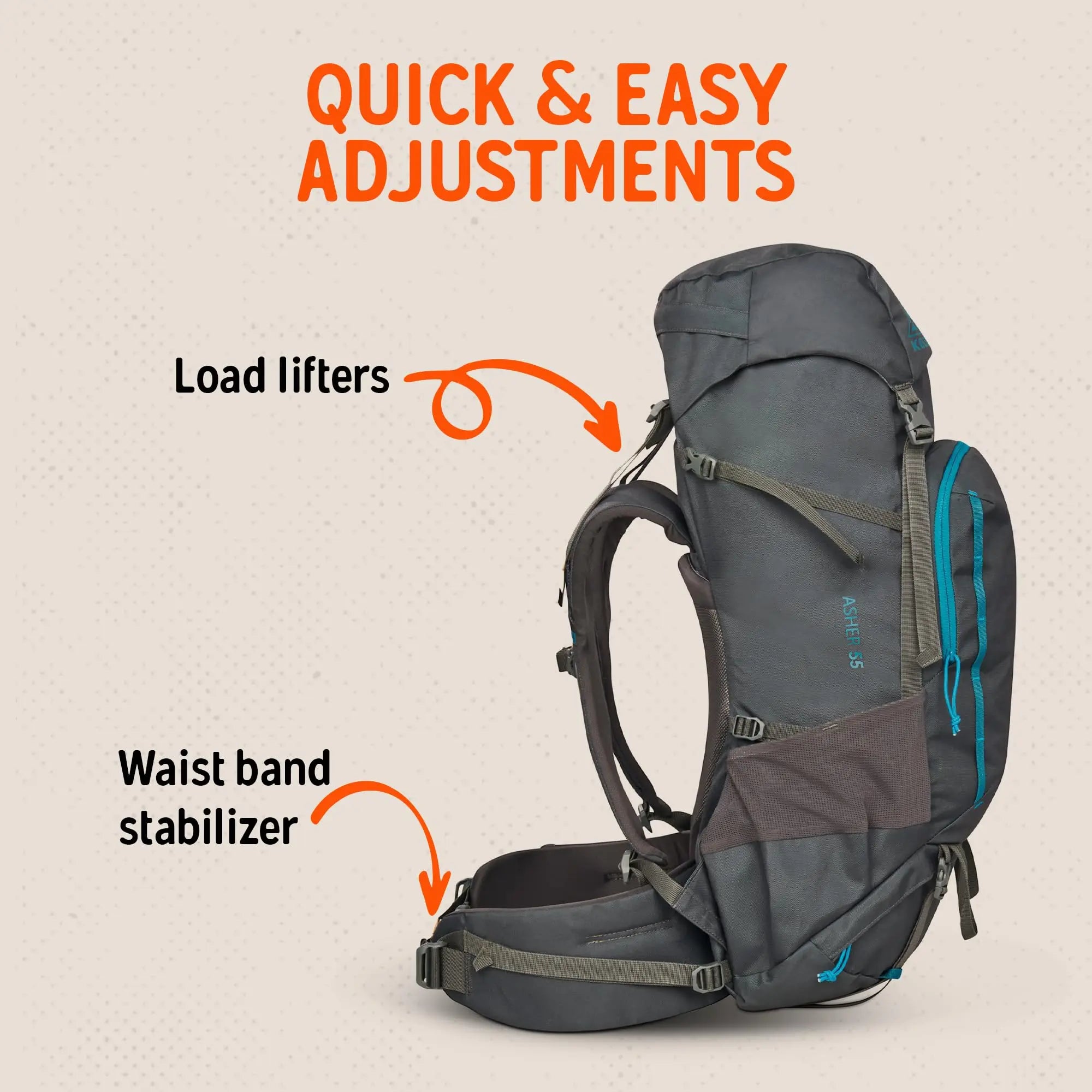 Internal Frame Hiking Backpack 35L Lightweight Pack For Multi-Day Trekking