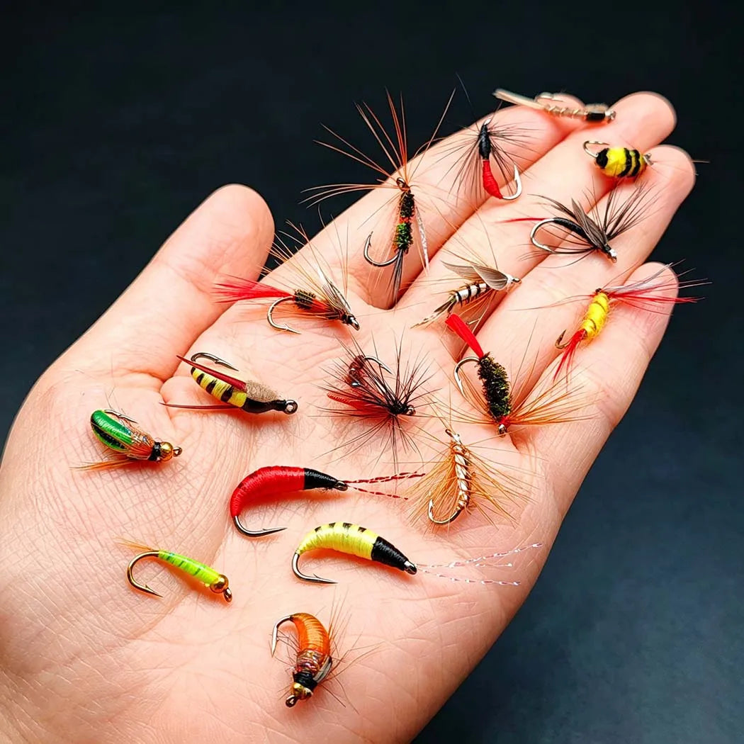 Fly Fishing Flies Assortment Kit-2 Boxes Bundle(Total 108Pcs Flies)Lures with Fly Box for Bass Trout Salmon Fishing Flies Nymphs