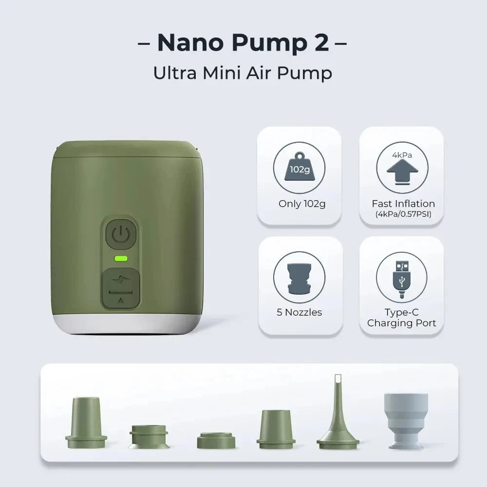 Air Pump with Camping Lantern 4.5kPa for Inflating Air Mattress Sleeping Pads