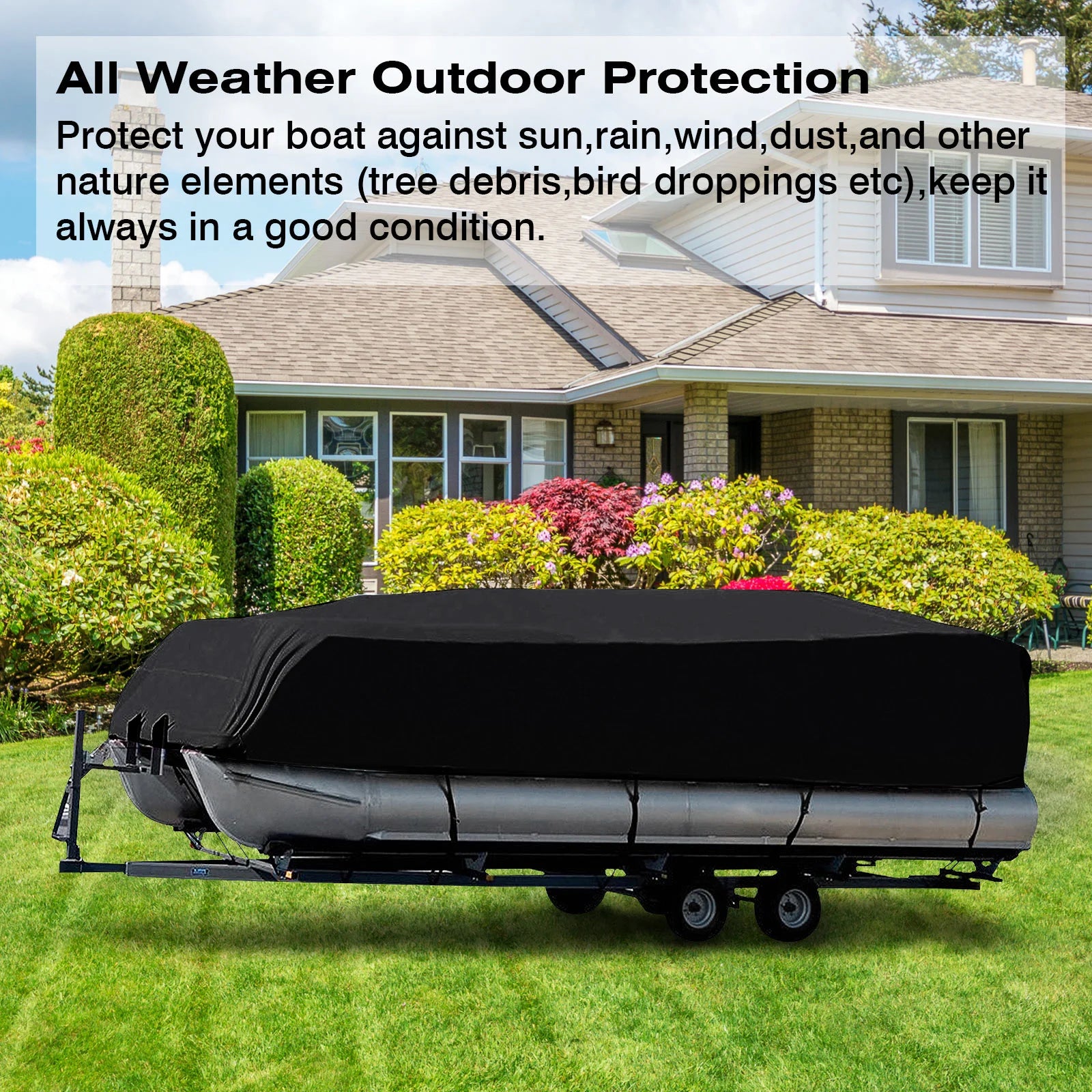 17-24ft For Universal Boat Covers 210D Waterproof Dustproof  Pontoon Cover Protect