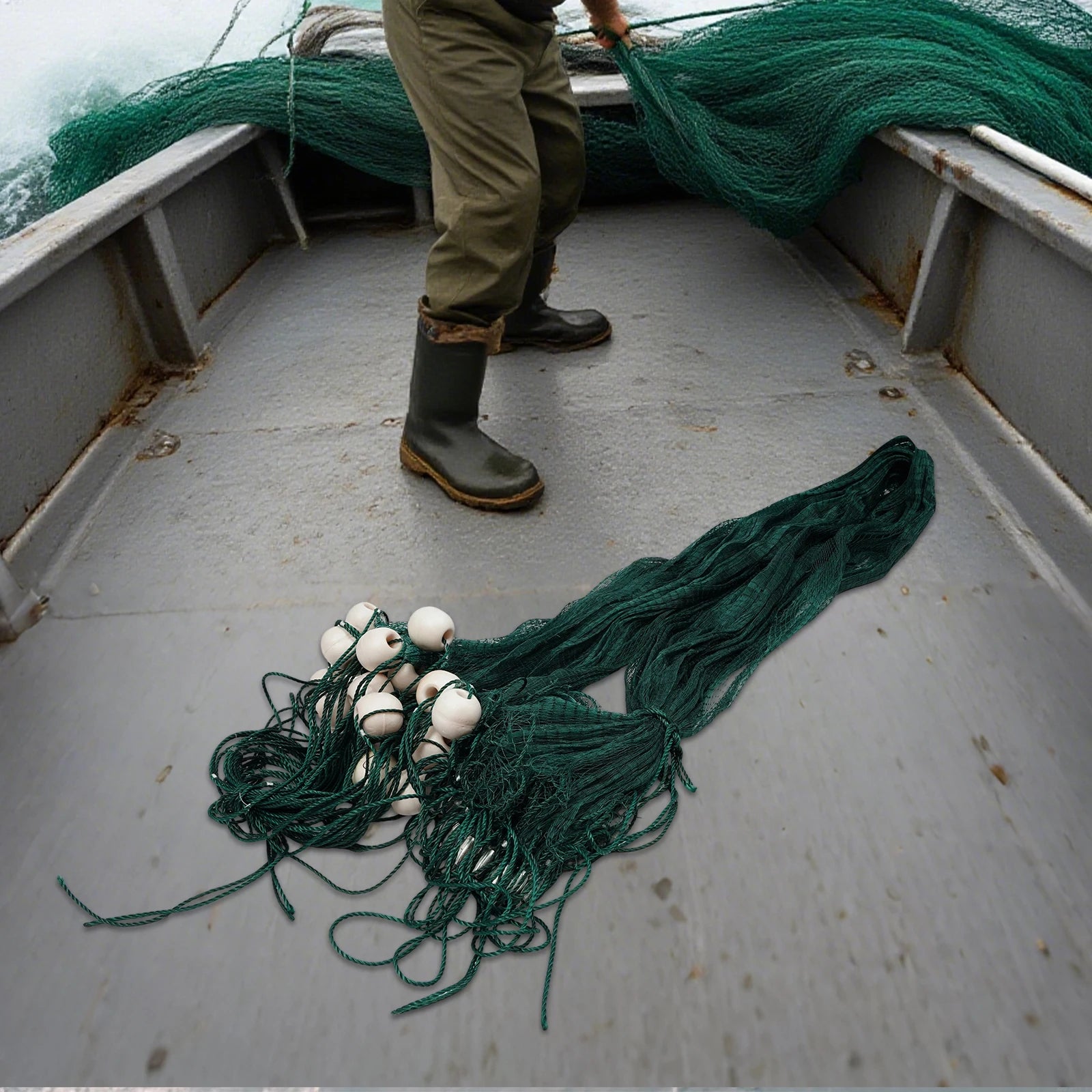 3*20m/10*65ft Fishing Net with Weight & Float Fishing Drag Net Hand Throw Net for Seining Minnows