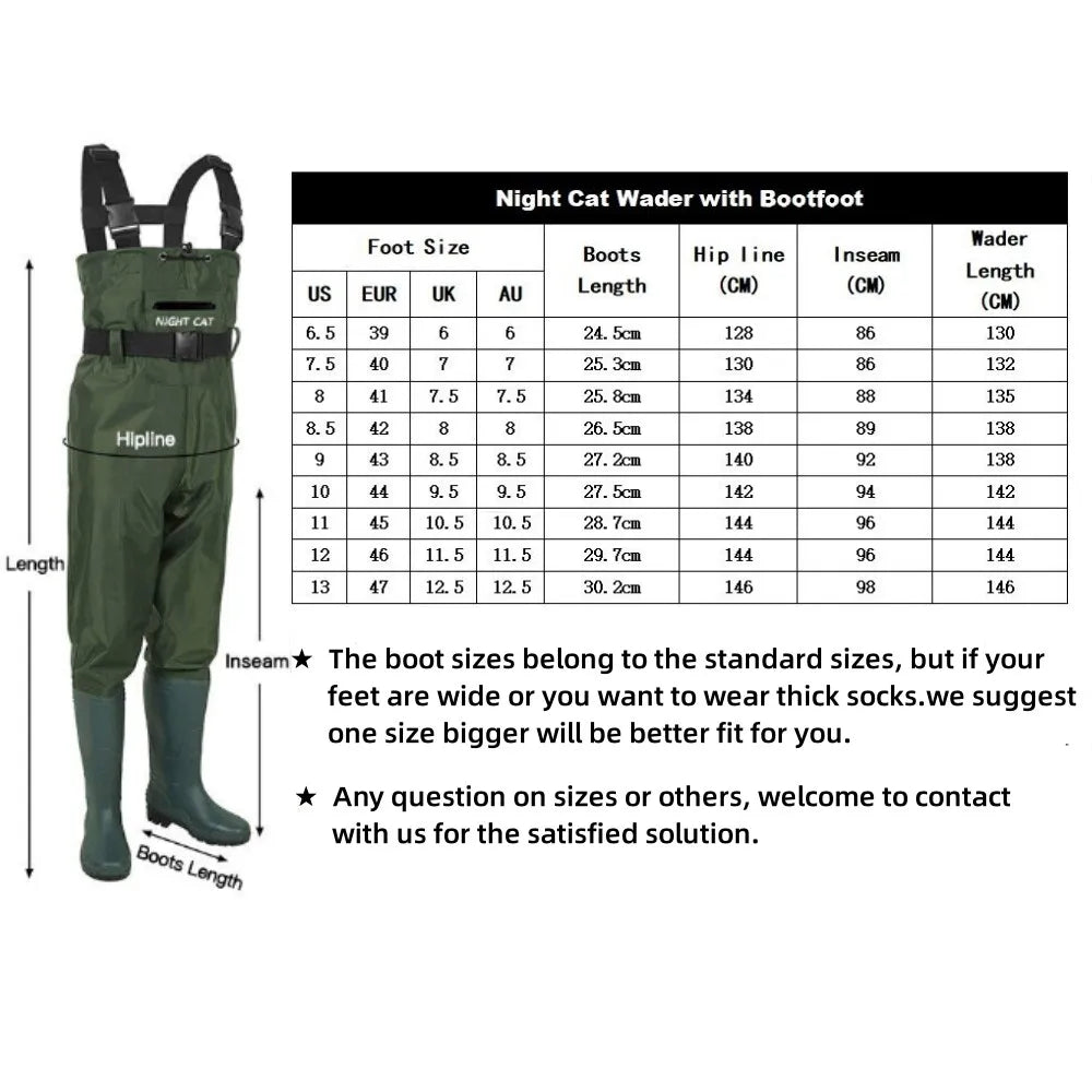 Fishing Wader for Men Women Farm Working Waterproof Hunting Chest Wader with Boots Belt Breathable Lightweight