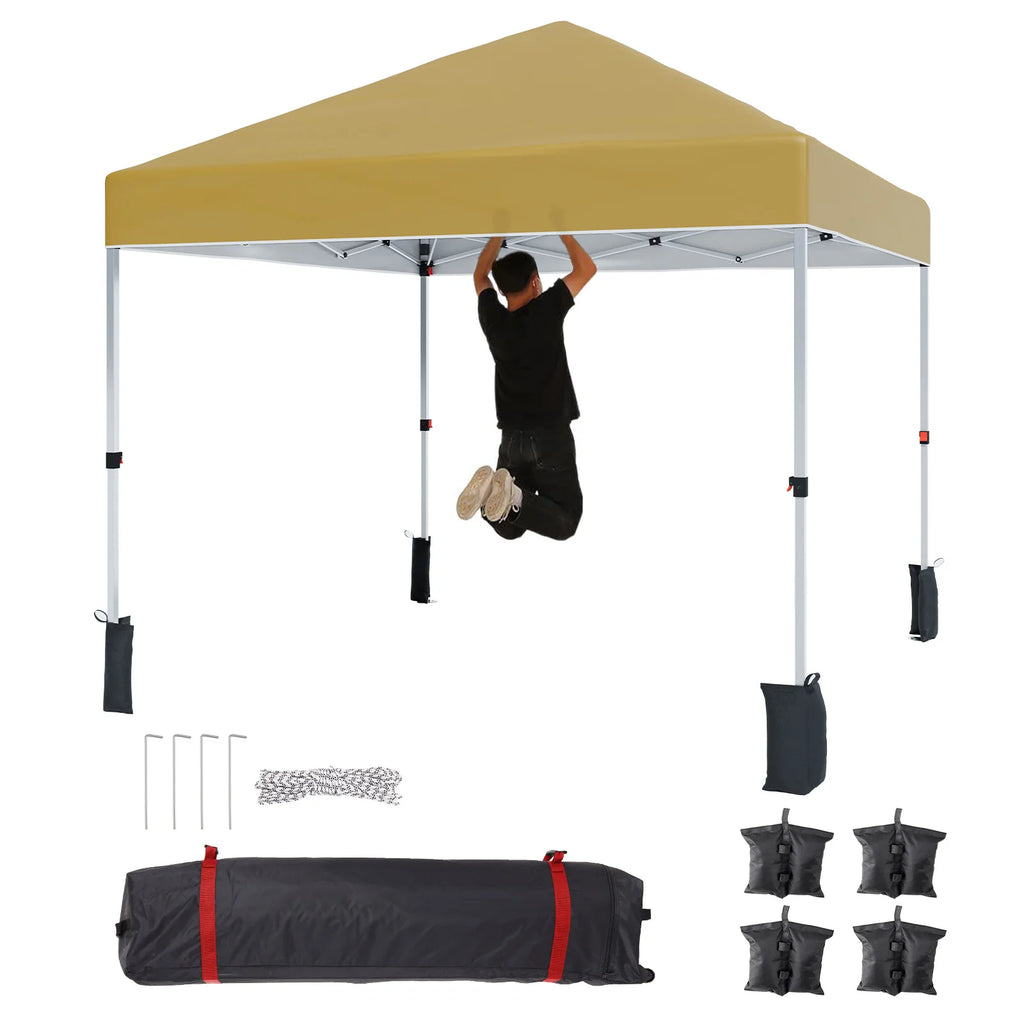 10x10ft Center Locking Canopy, Portable Outdoor Tent, Height Adjustable