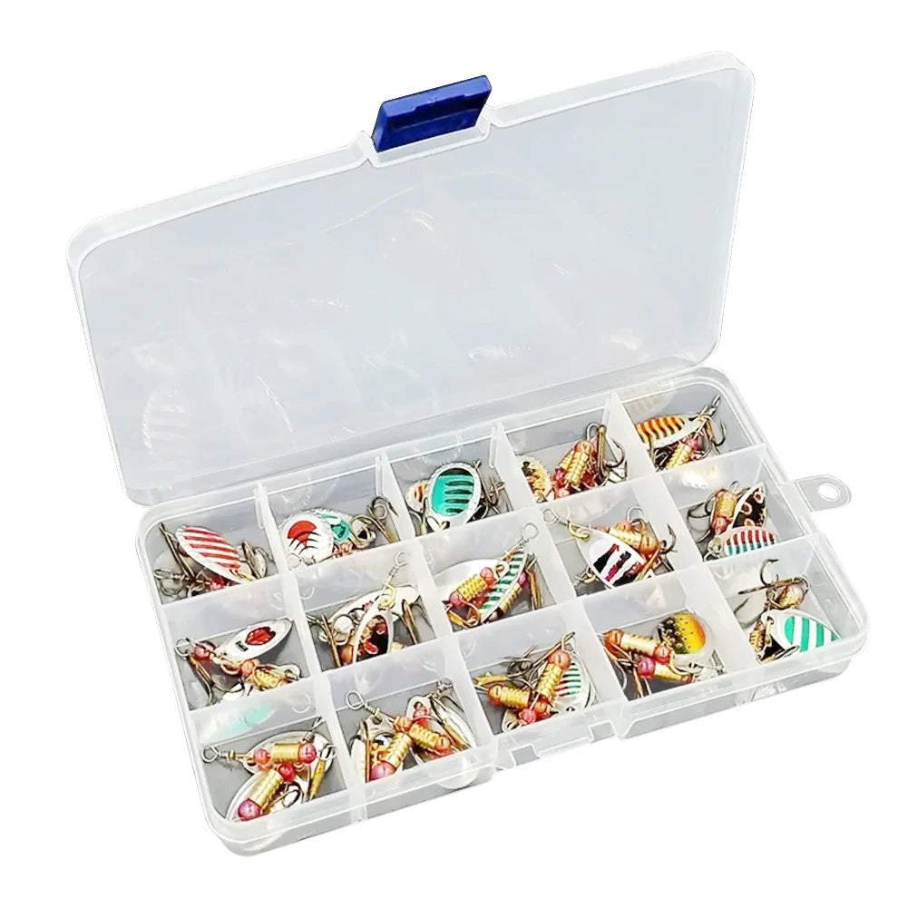 30pcs Metal Spoon Spinner Fishing Lure Spoonbait Crankbaits Wobblers for Bass Pike