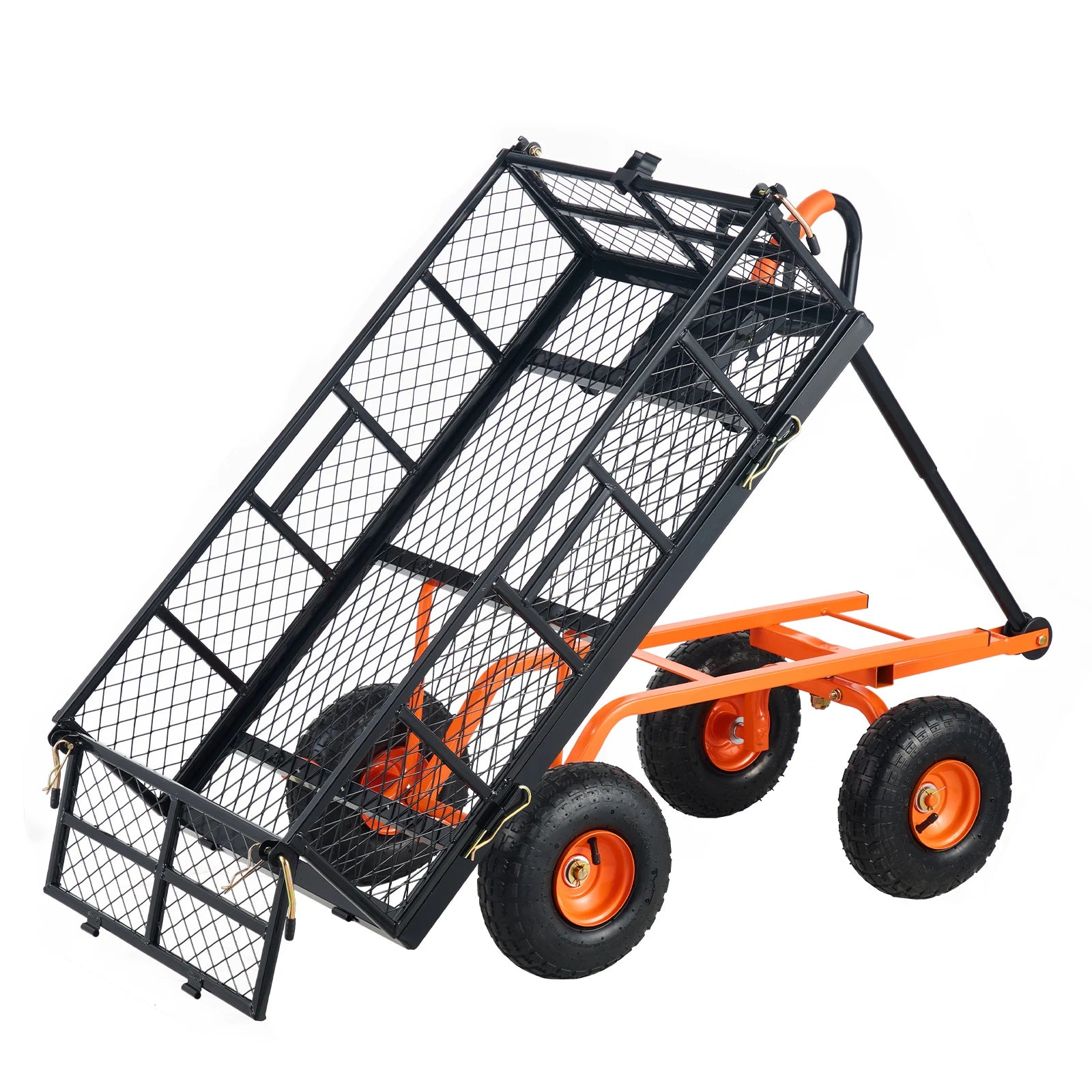 Metal Garden Utility Cart Simple Assembly Versatile 400lbs Capacity