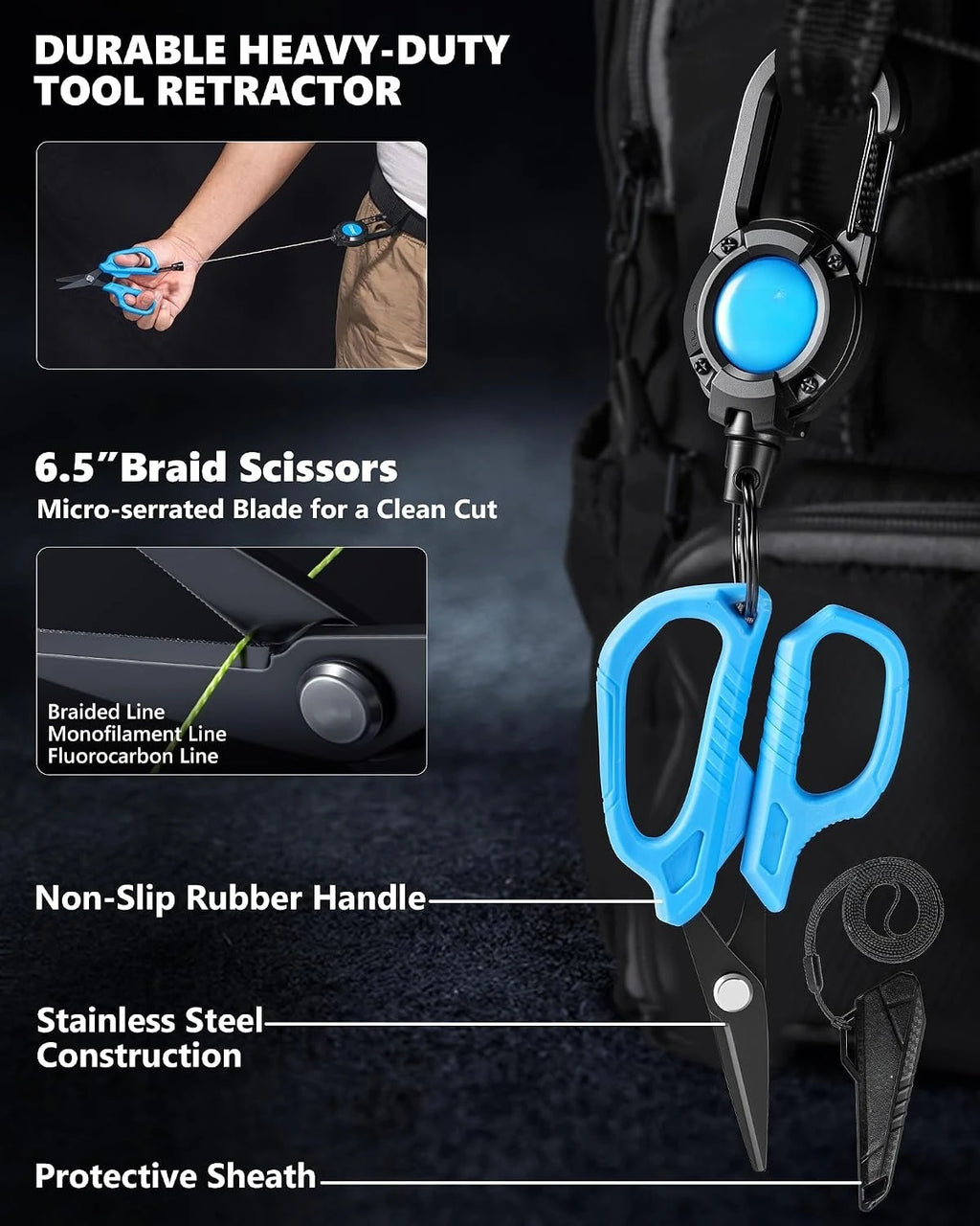 Multi-functional Fishing Tool Set Including Fishing Plier, Fillet Knife, Foldable Fishing Scissors, Fish Lip Gripper For Anglers